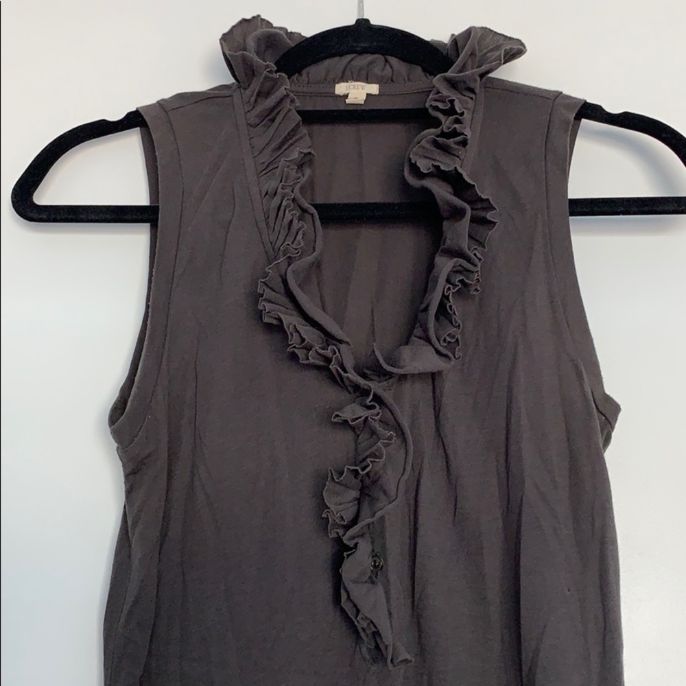 J.Crew Gray Ruffle Tank Top - Picture 3 of 7